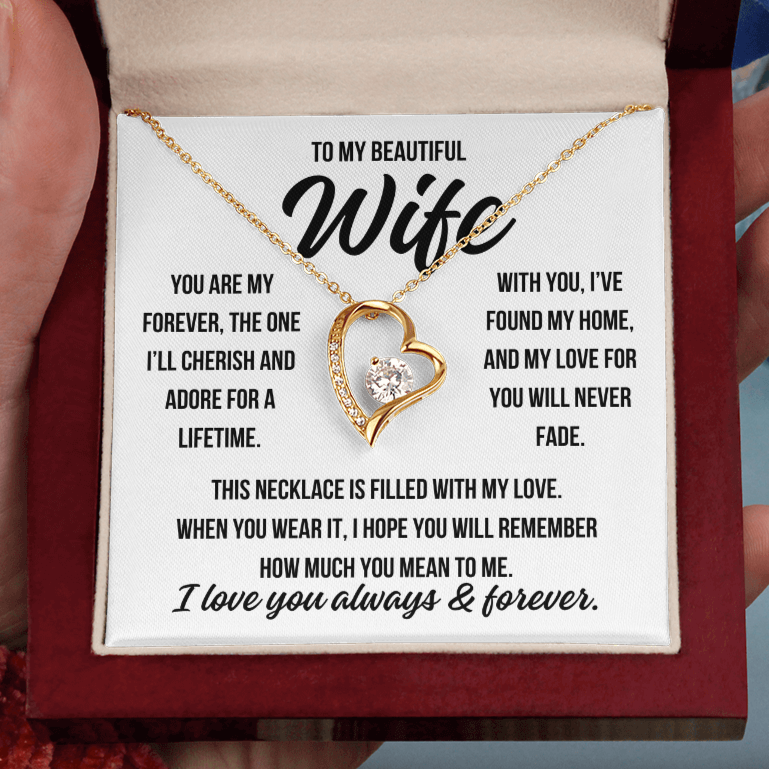 To My Beautiful Wife "You are my forever" Forever Love Necklace
