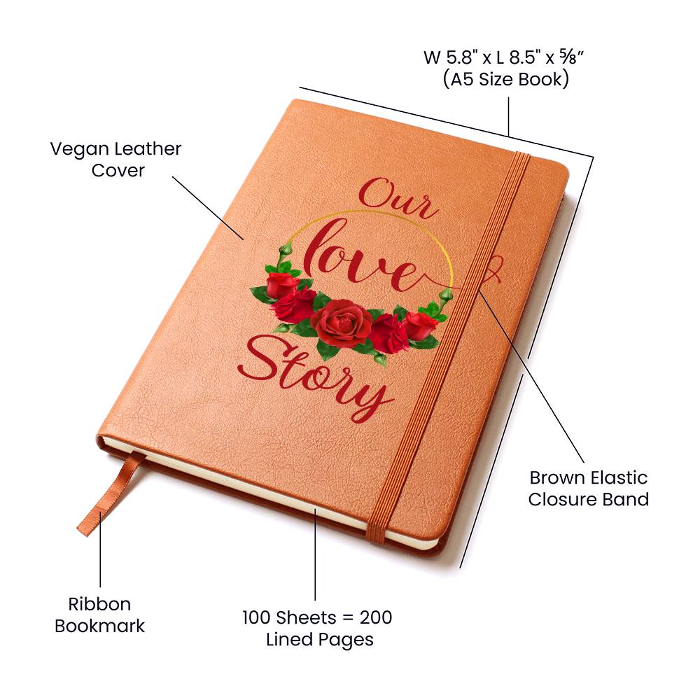 Our Love Story Vegan Leather Wedding Journal