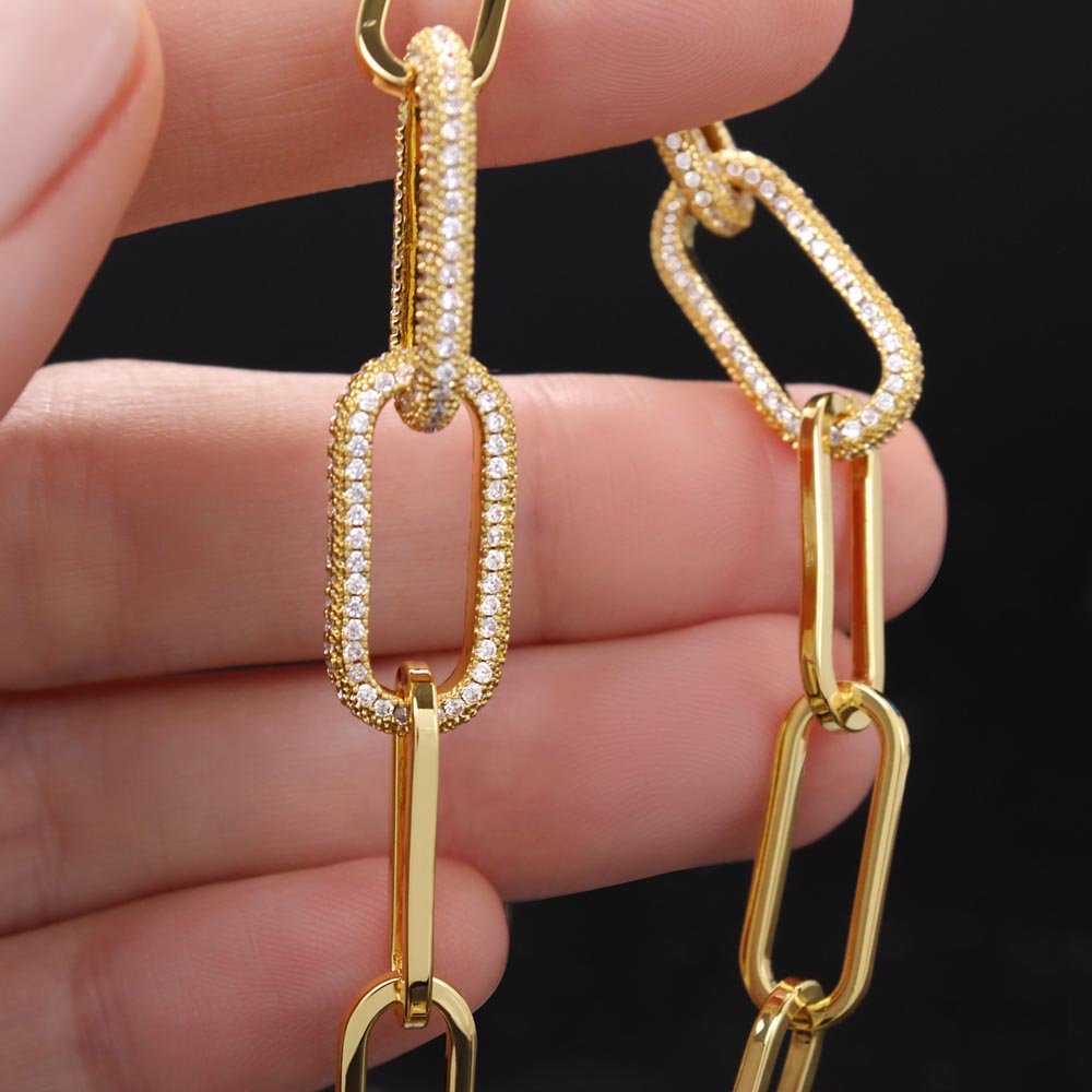 To My Wife "If I had my life..." Embellished Paperclip Chain Necklace With Premium Cubic Zirconia Crystals