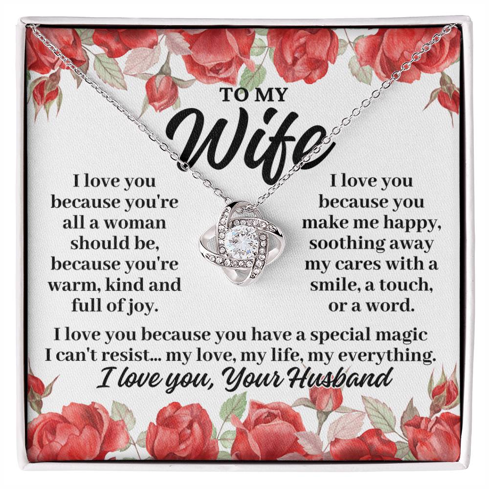 To My Wife "I love you because..." Necklace