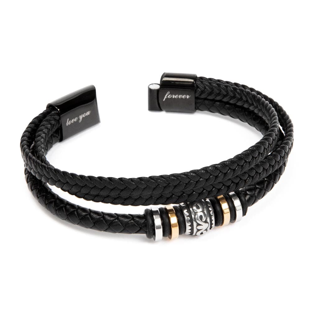 To My Husband "I'm so grateful God gave me..." Men's Leather Bracelet