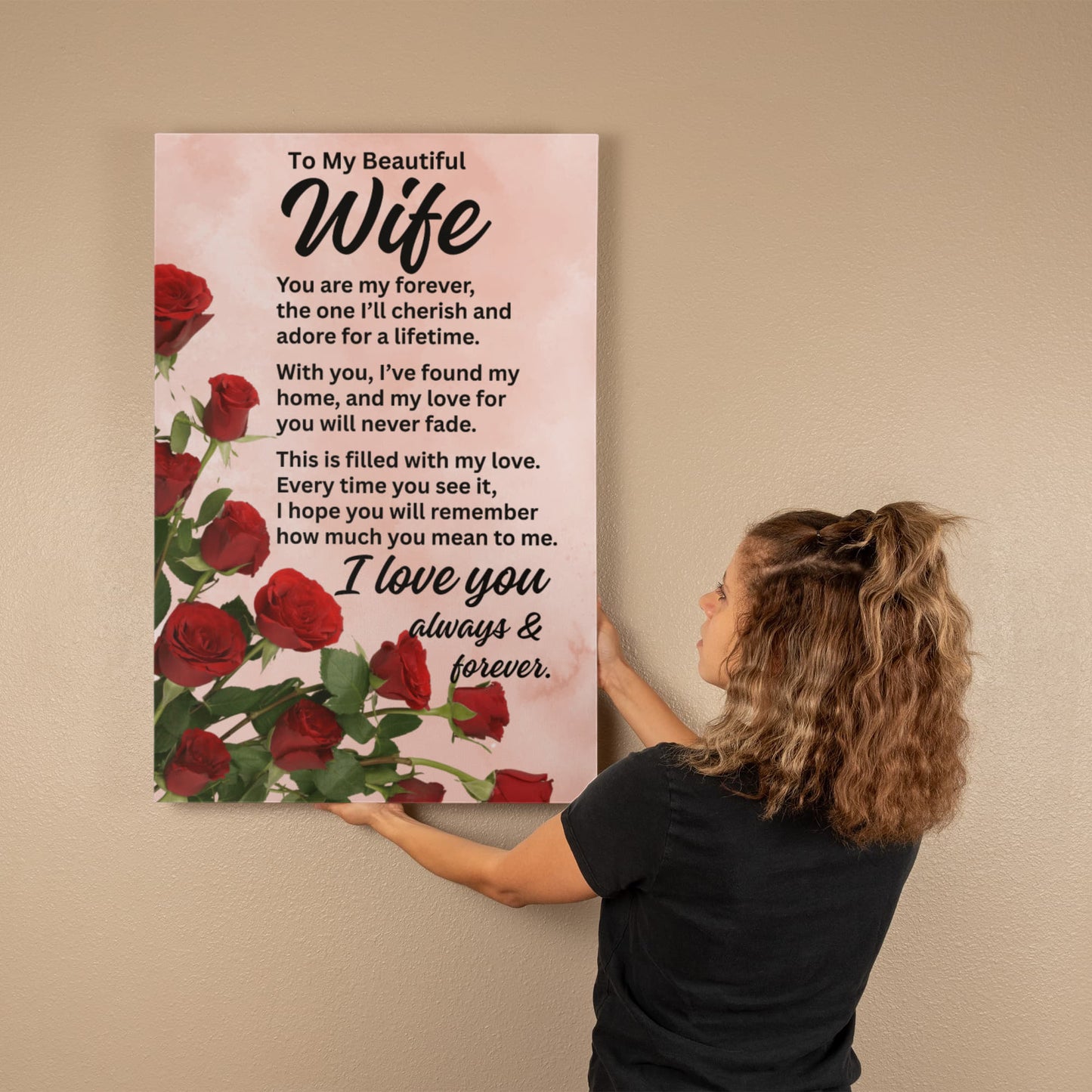 To My Beautiful Wife "You are my forever..." Gallery Wrapped Canvas Art