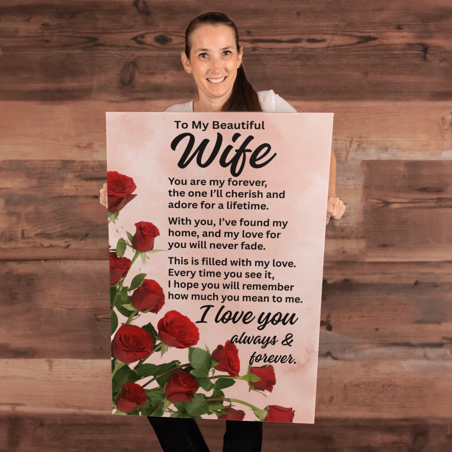 To My Beautiful Wife "You are my forever..." Gallery Wrapped Canvas Art