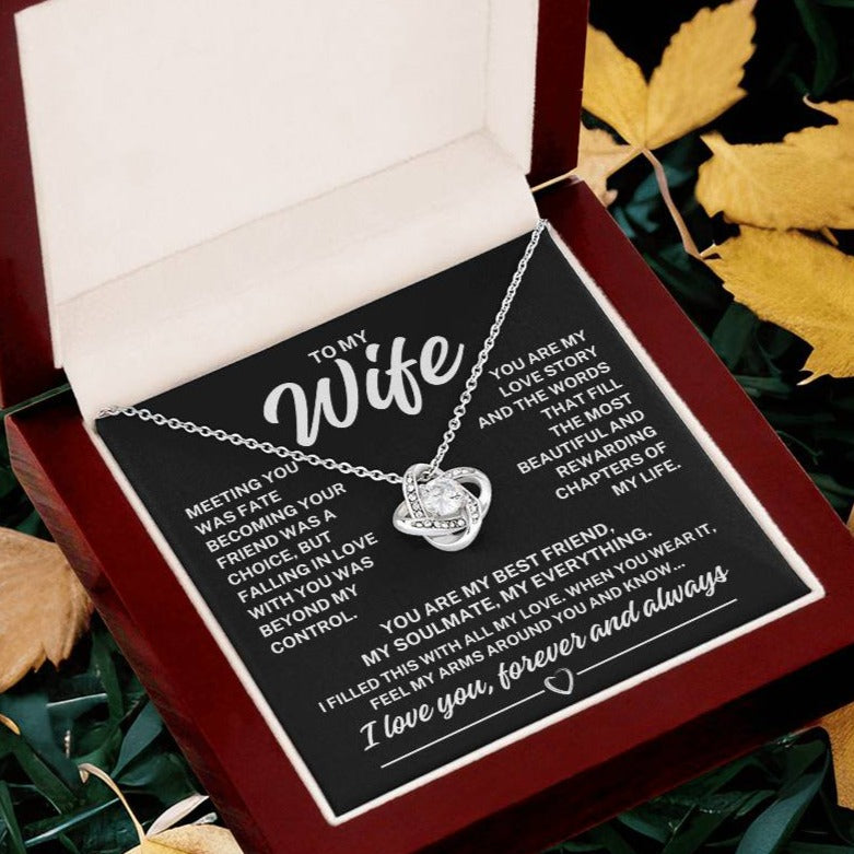 To My Wife "Meeting you was fate..." Love Knot Necklace