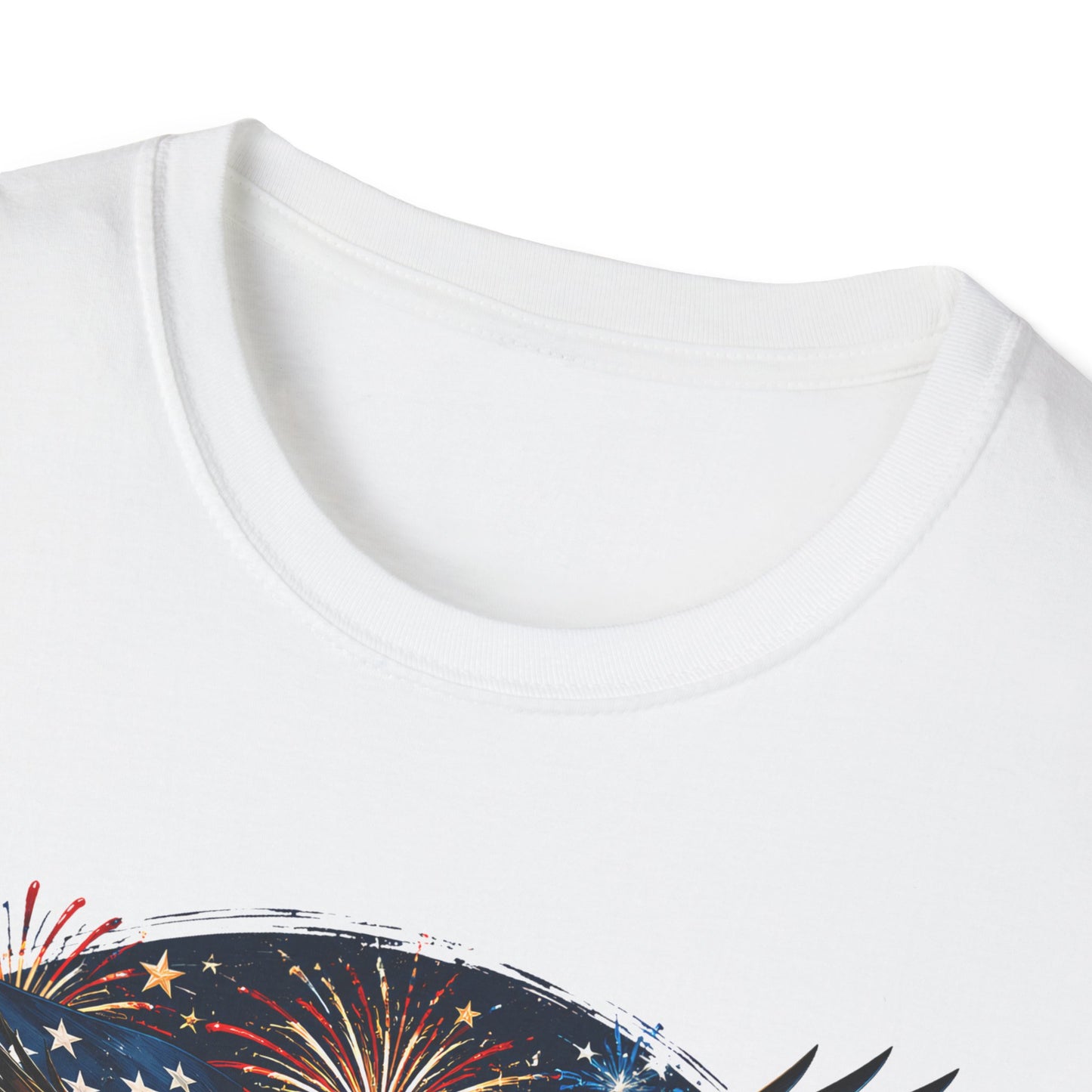 Proud To Be An American 250 Years Stars & Stripes Eagle T-Shirt — Premium Gildan Softstyle Tee Sizes up to 5XL