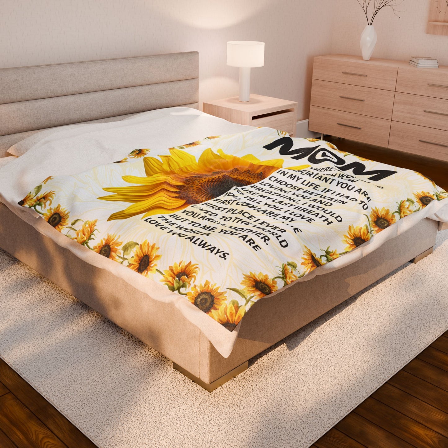 MOM Sunflower Plush Blanket