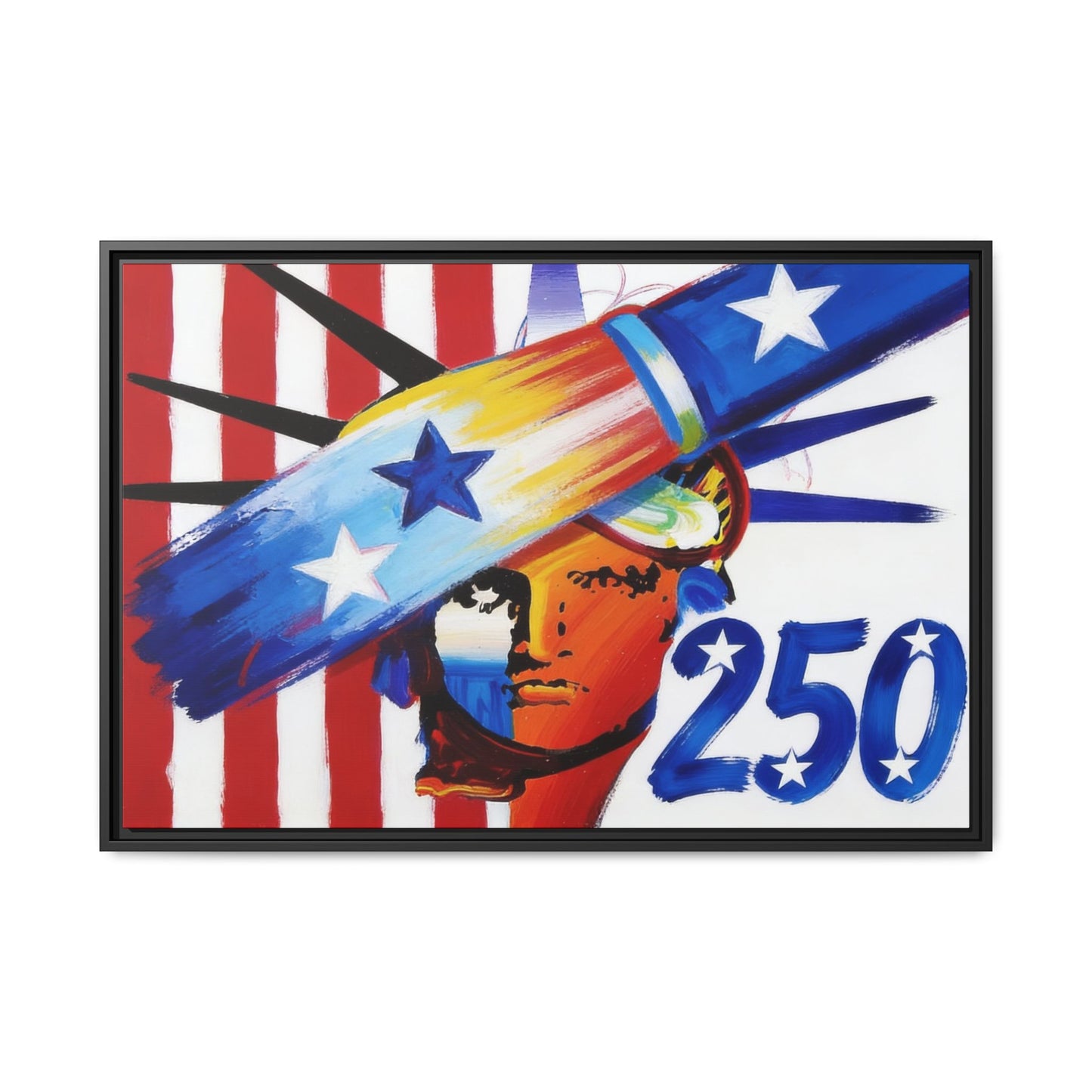 250 Years of Liberty, USA Flag Abstract, Premium Framed Canvas Art