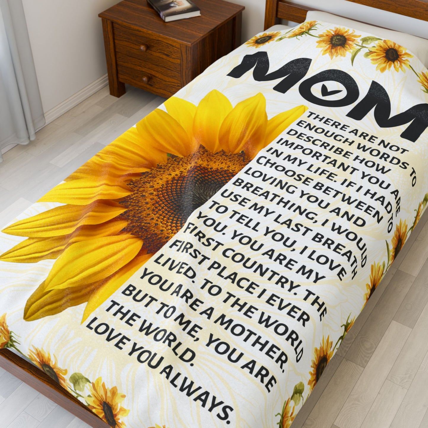 MOM Sunflower Plush Blanket