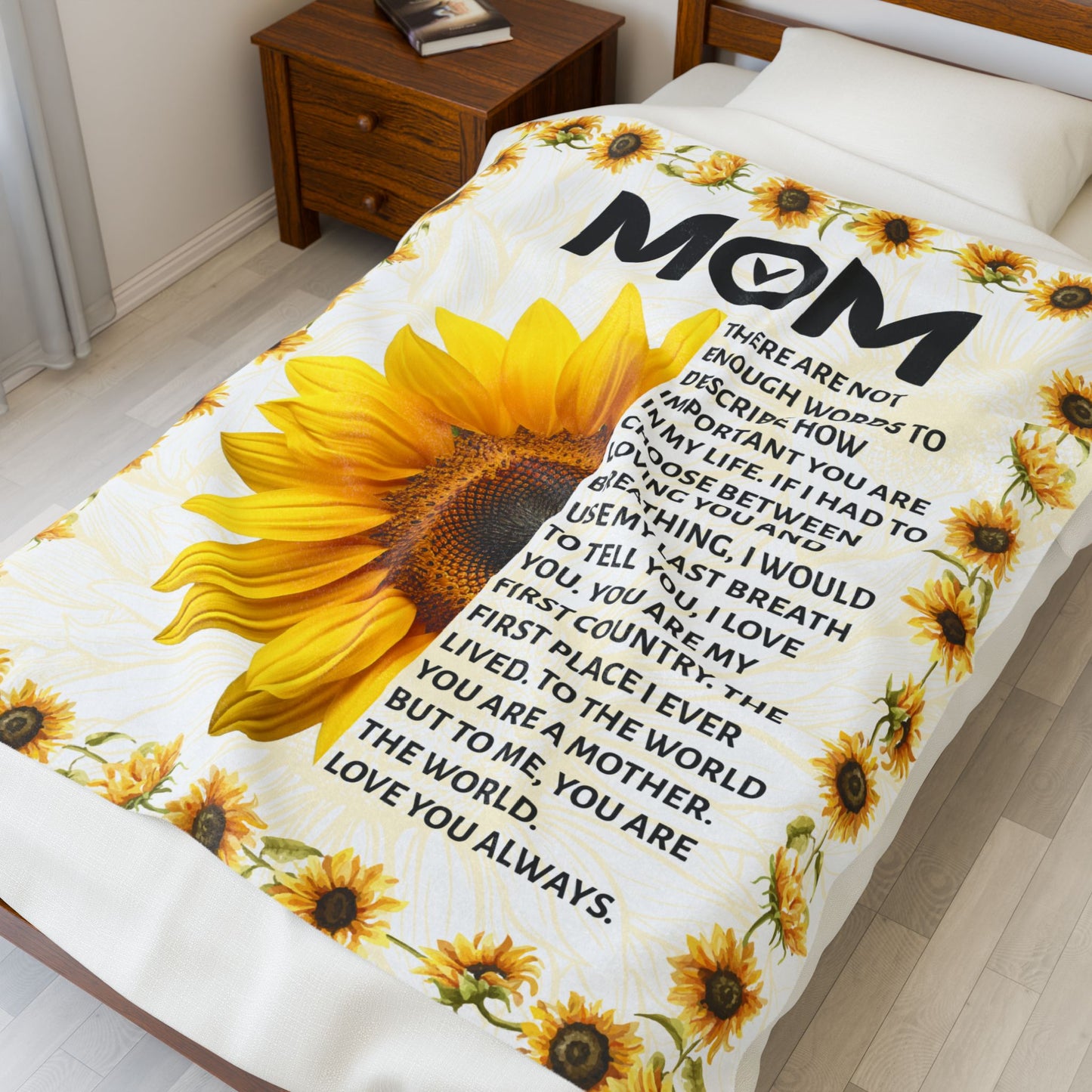 MOM Sunflower Plush Blanket