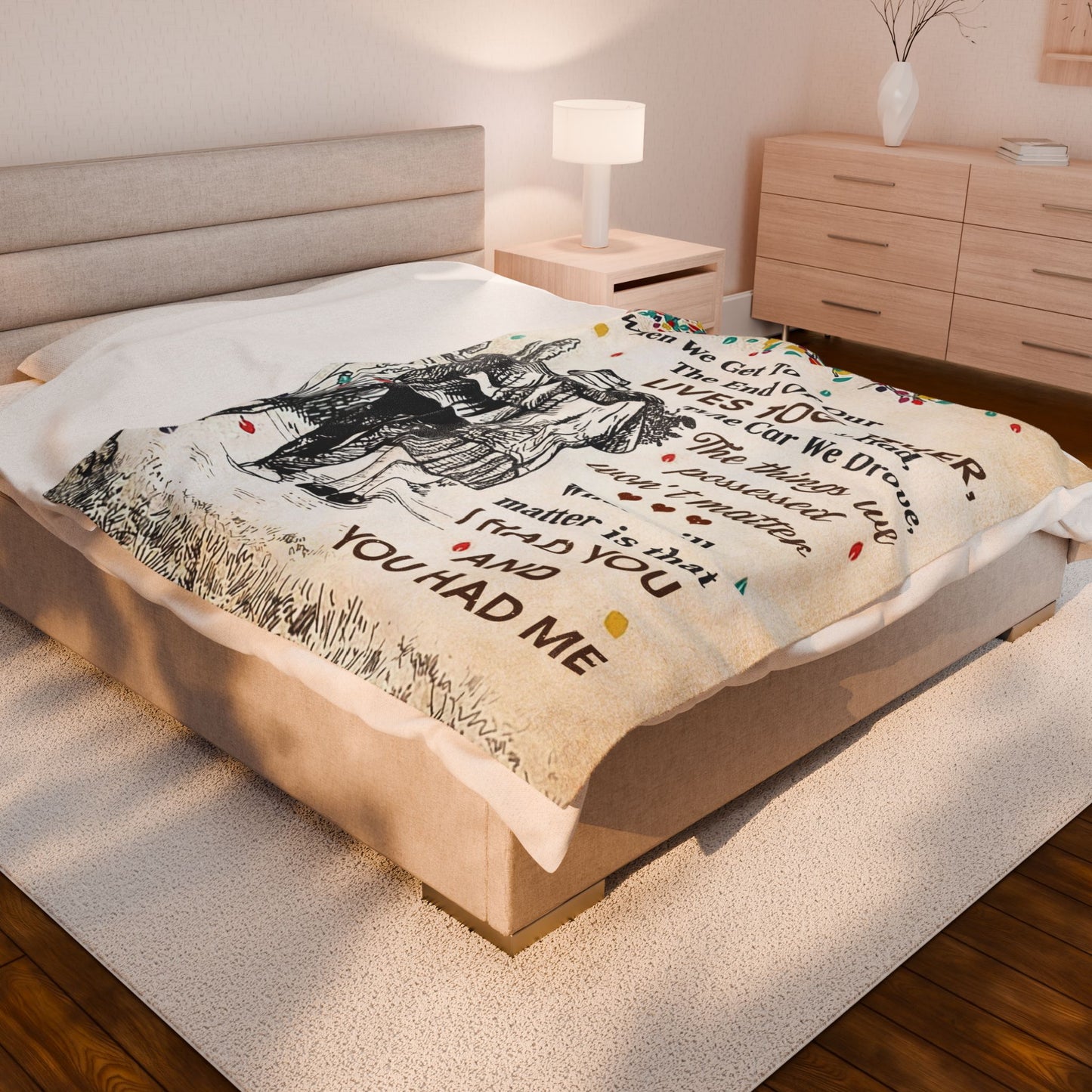 Husband and Wife "I had you and you had me" Velveteen Plush Blanket
