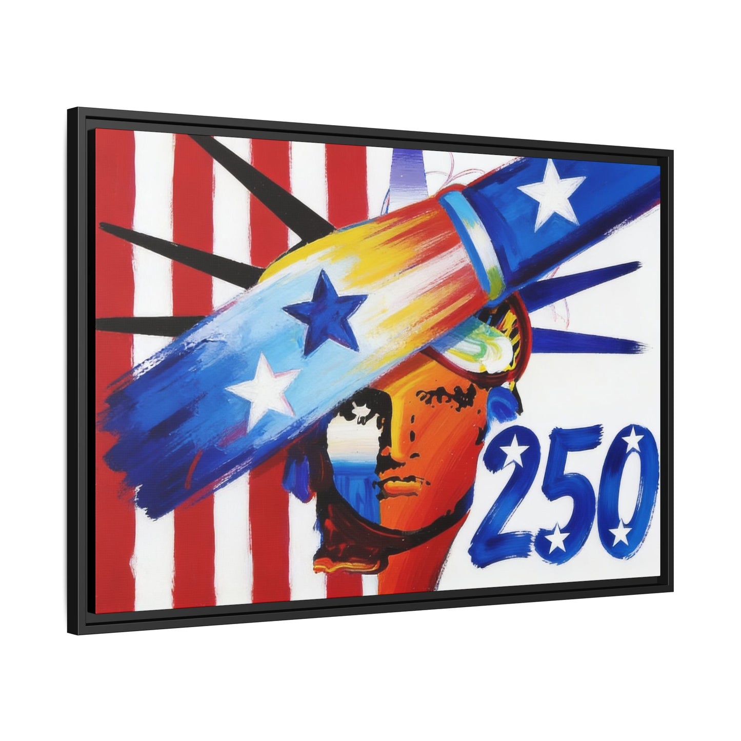 250 Years of Liberty, USA Flag Abstract, Premium Framed Canvas Art