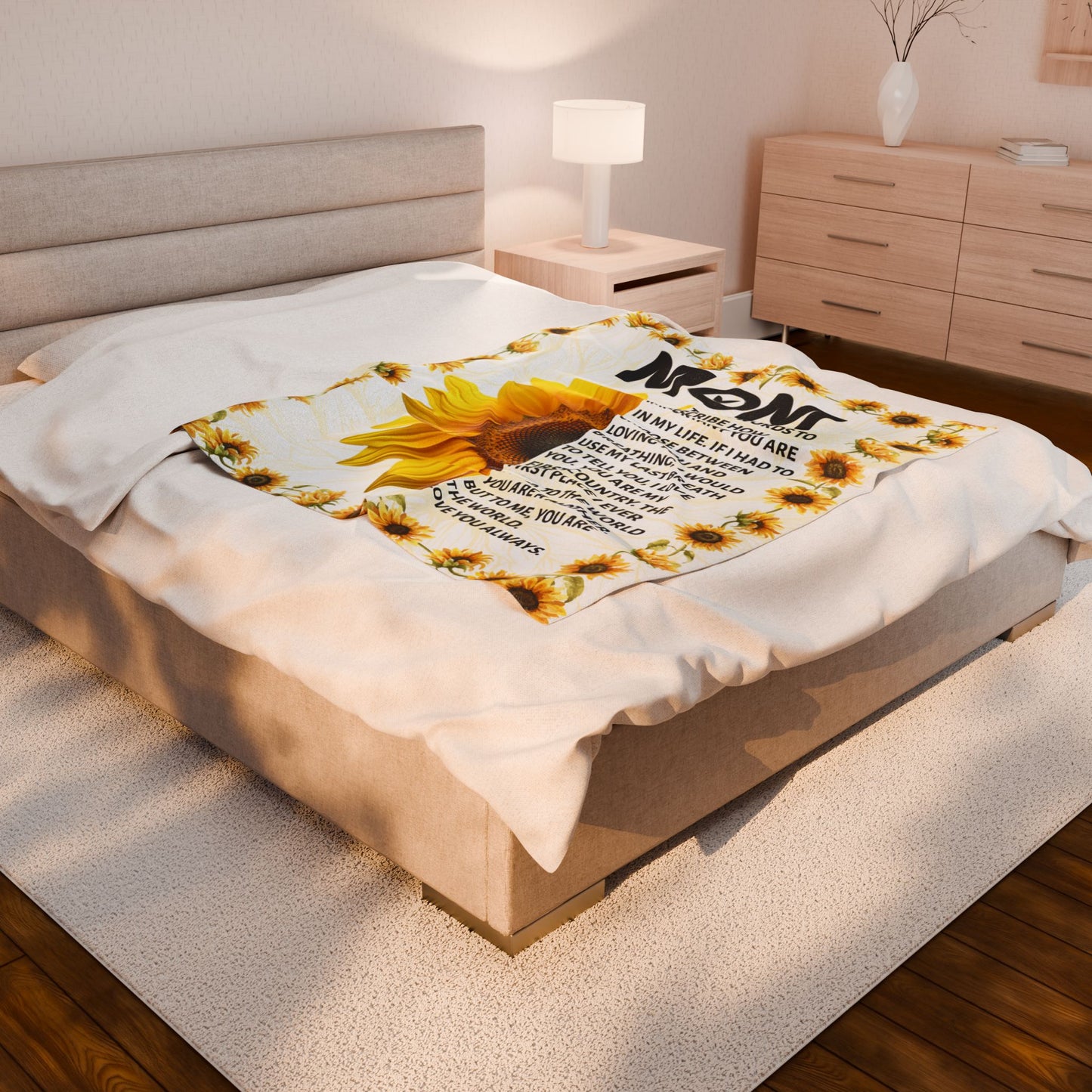 MOM Sunflower Plush Blanket