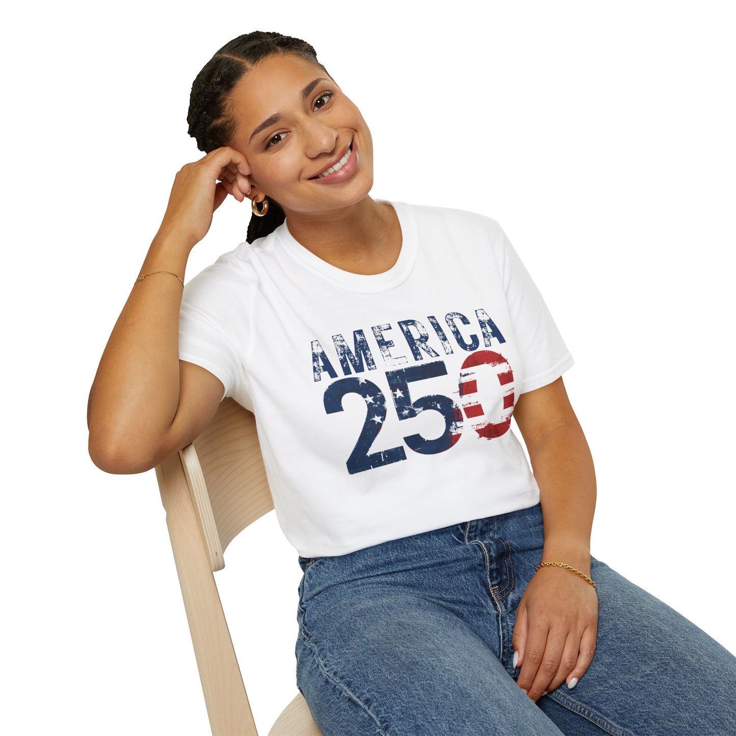 Exclusive America 250 Patriotic T-Shirt — Premium Gildan Softstyle Tee Sizes up to 5XL