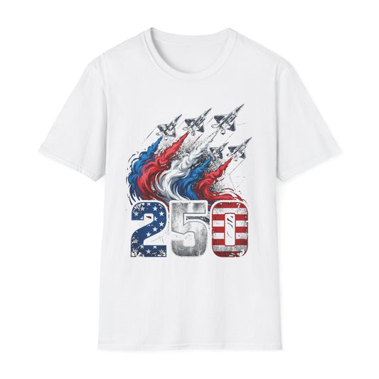 America 250 Years Patriotic T-Shirt — Premium Gildan Softstyle Tee Sizes up to 5XL