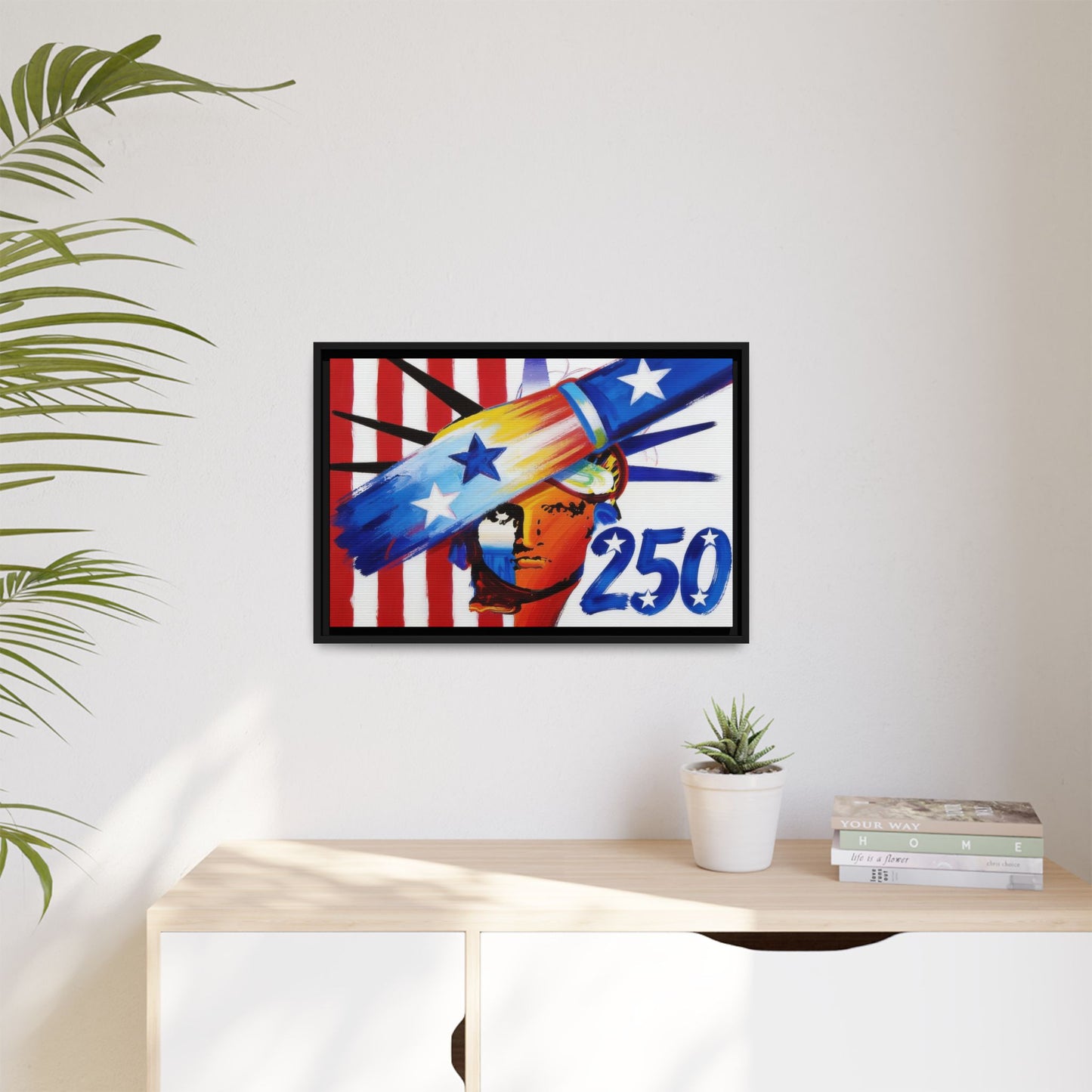 250 Years of Liberty, USA Flag Abstract, Premium Framed Canvas Art