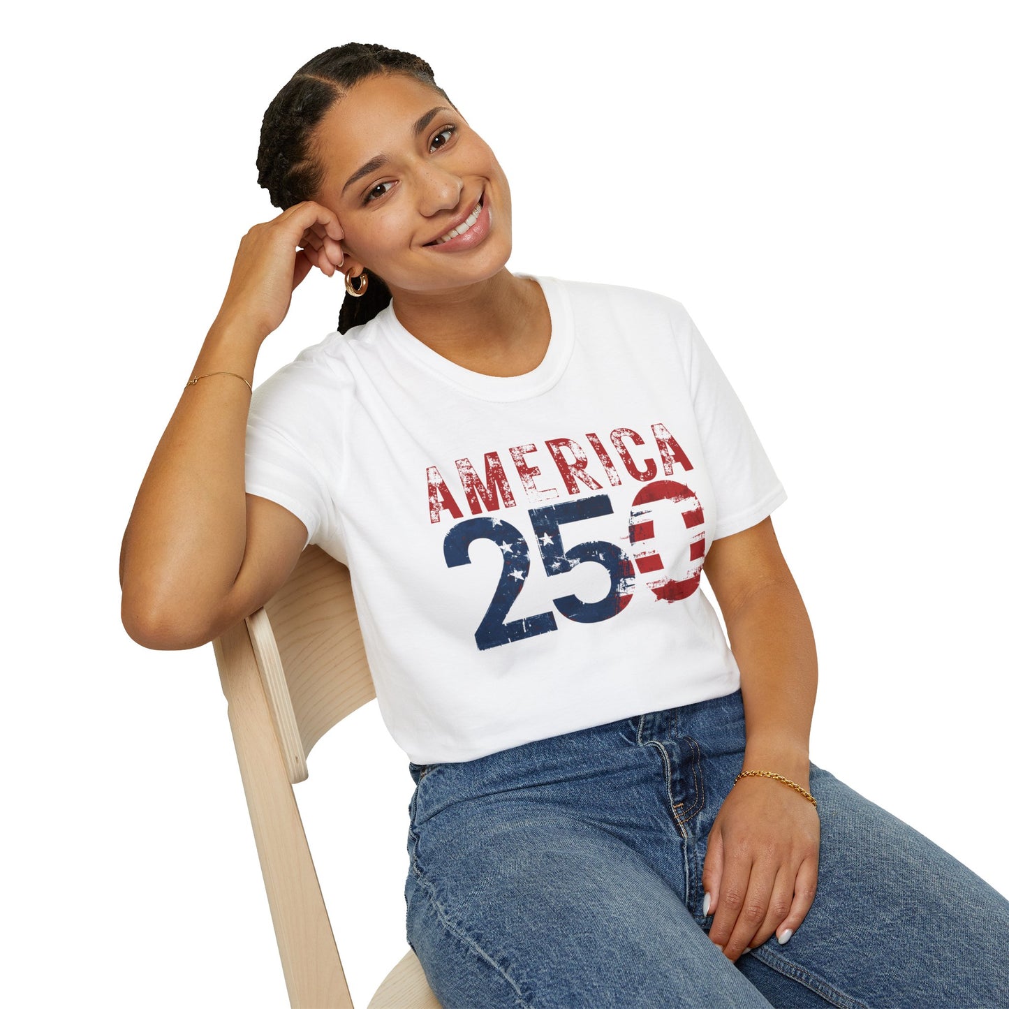 Exclusive America 250 Patriotic T-Shirt — Premium Gildan Softstyle Tee Sizes up to 5XL