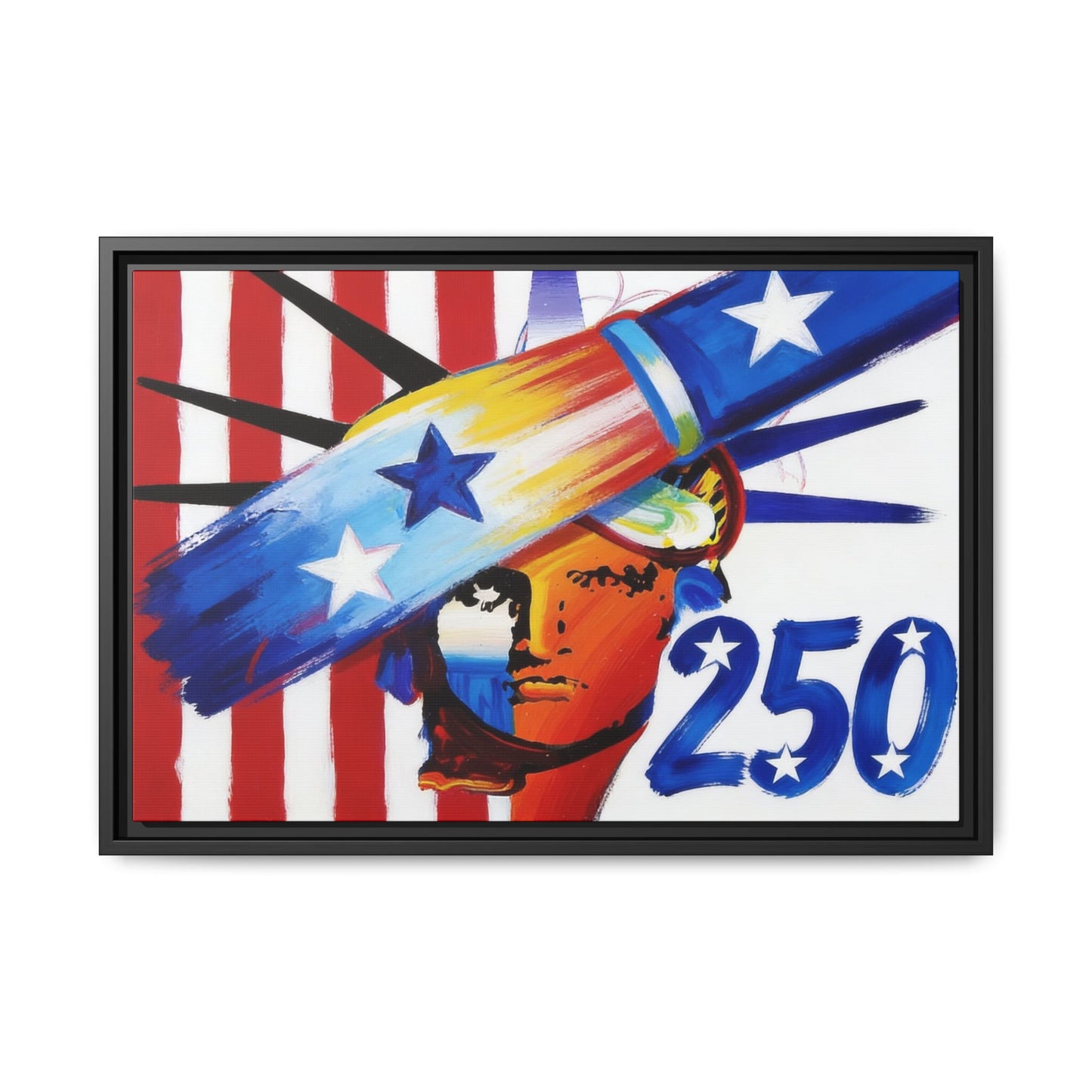 250 Years of Liberty, USA Flag Abstract, Premium Framed Canvas Art