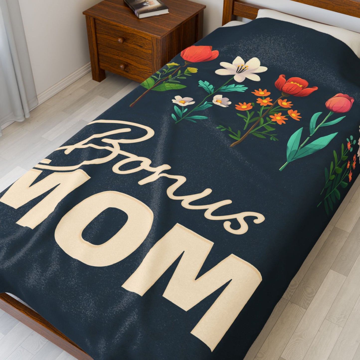 Bonus Mom Velveteen Plush Blanket