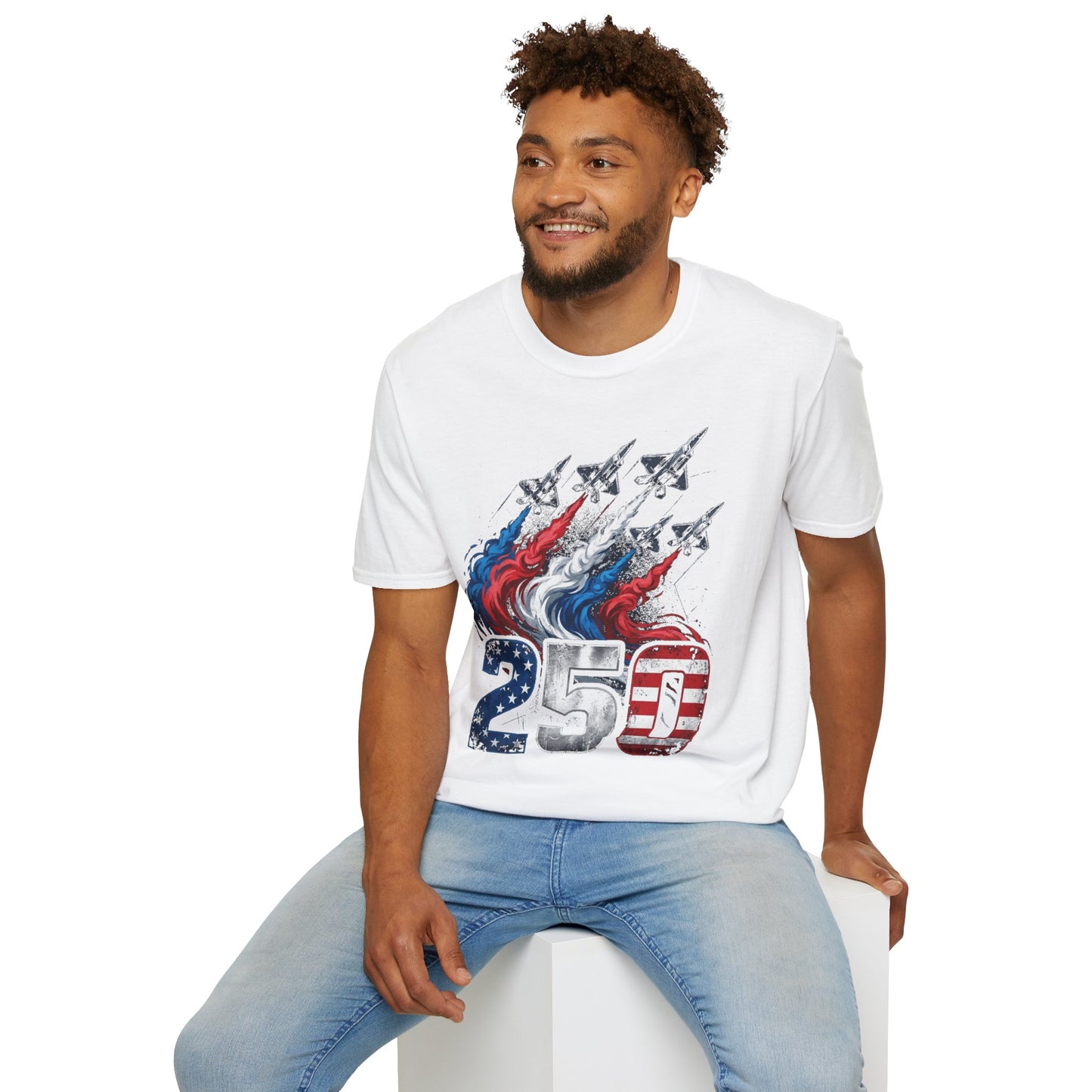 America 250 Years Patriotic T-Shirt — Premium Gildan Softstyle Tee Sizes up to 5XL