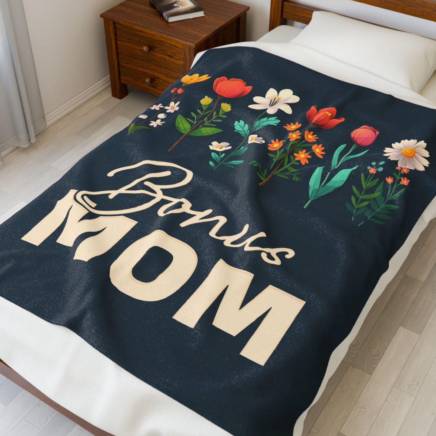Bonus Mom Velveteen Plush Blanket