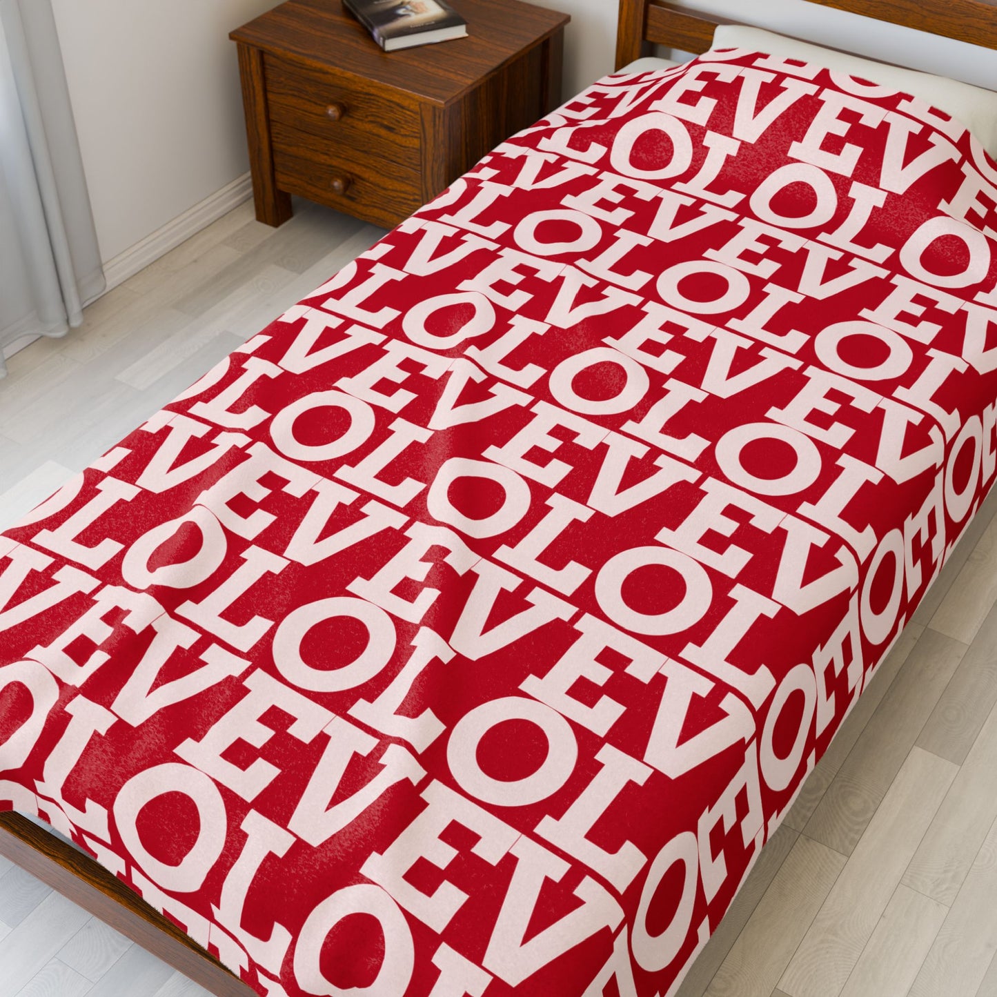 LOVE Velveteen Plush Blanket