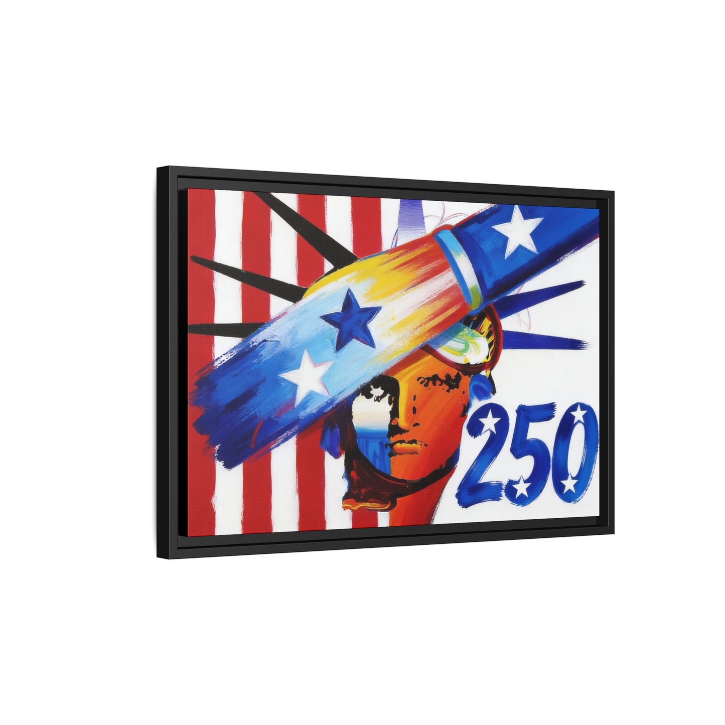 250 Years of Liberty, USA Flag Abstract, Premium Framed Canvas Art