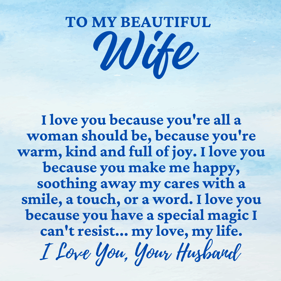 To My Wife "I love you because..." Love Ribbon Pendant Necklace With Charm