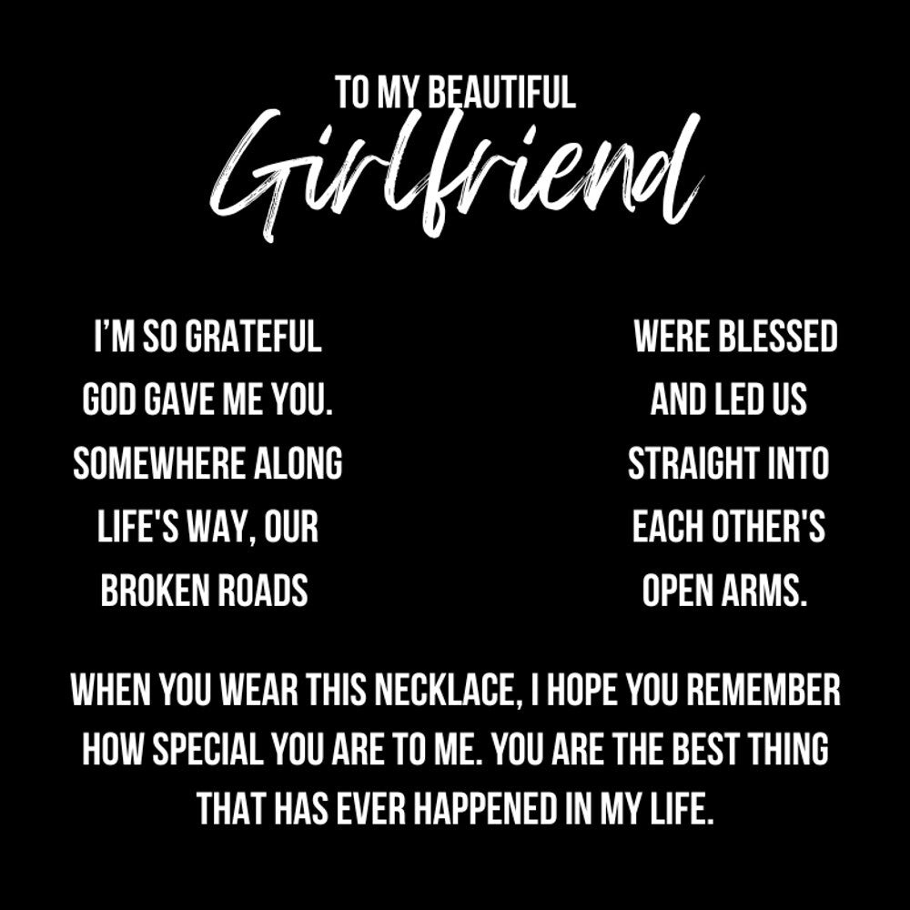 To My Beautiful Girlfriend "I'm so grateful..." Magnetic Hearts Lucky Clover Zirconia Crystal Necklace, view 4