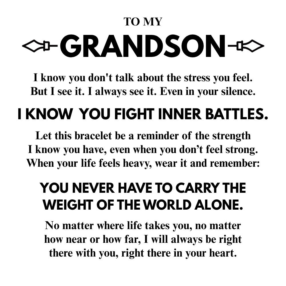 To My Grandson "I know you..." Personalized Metal Bar Nylon Adjustable Bracelet With Free Engraving