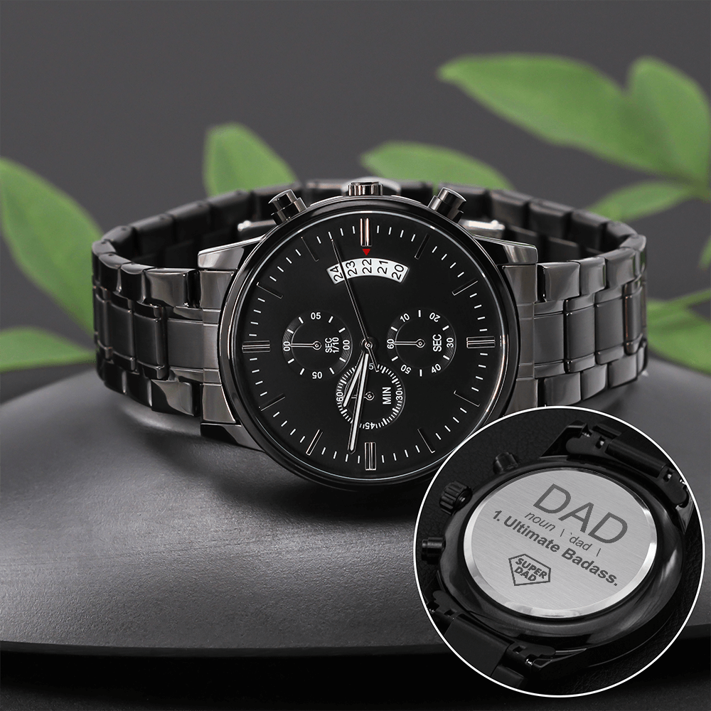 Ultimate Super Dad Engraved Chronograph Watch