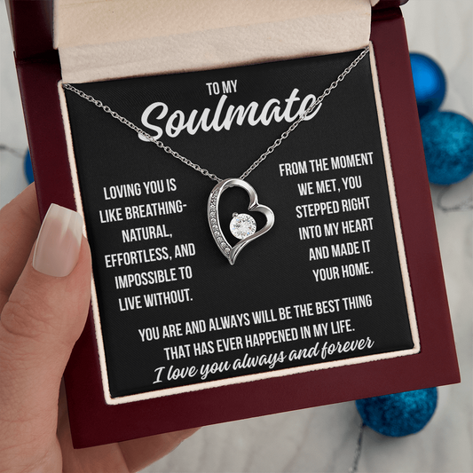 To My Soulmate"Loving you..." Forever Love Necklace With Lighted Luxury Box