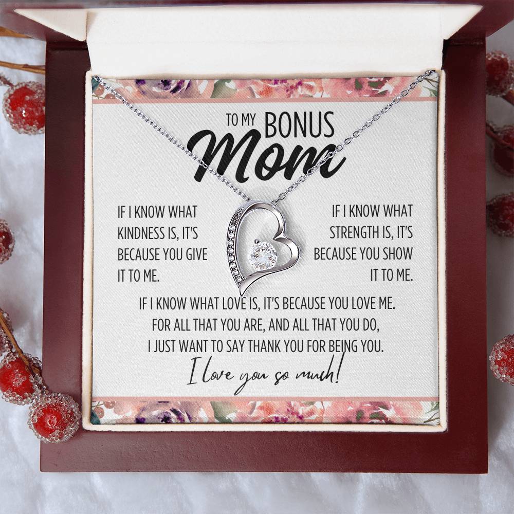 To My Bonus Mom"If I know..." Forever Love Necklace