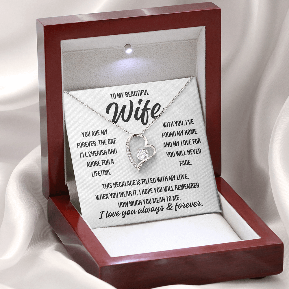 To My Beautiful Wife "You are my forever" Forever Love Necklace