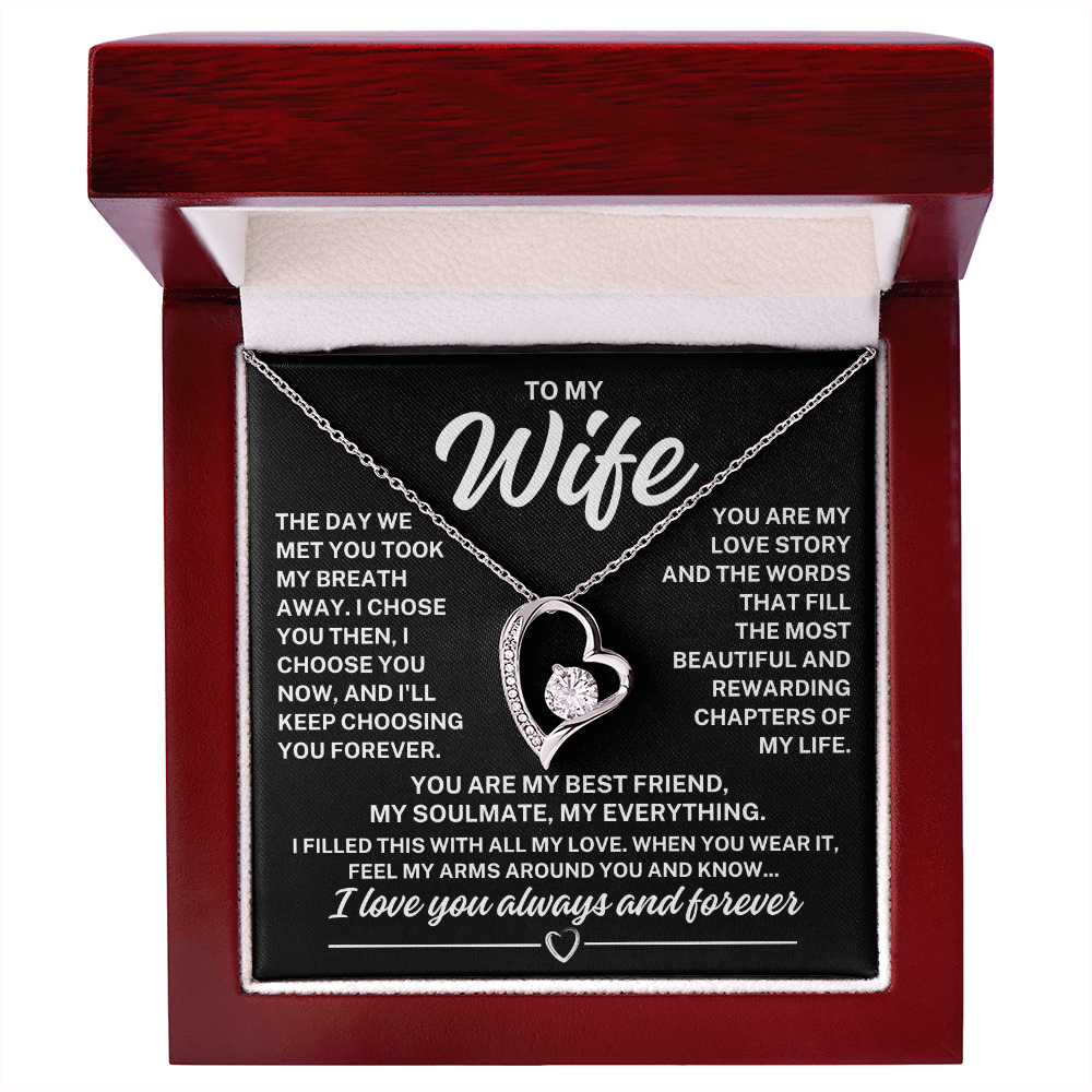 To My Wife "The day we met..." Forever Love Necklace With Lighted Luxury Box
