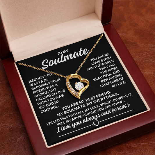 To My Soulmate "Meeting you..." Forever Love Necklace With Lighted Luxury Box