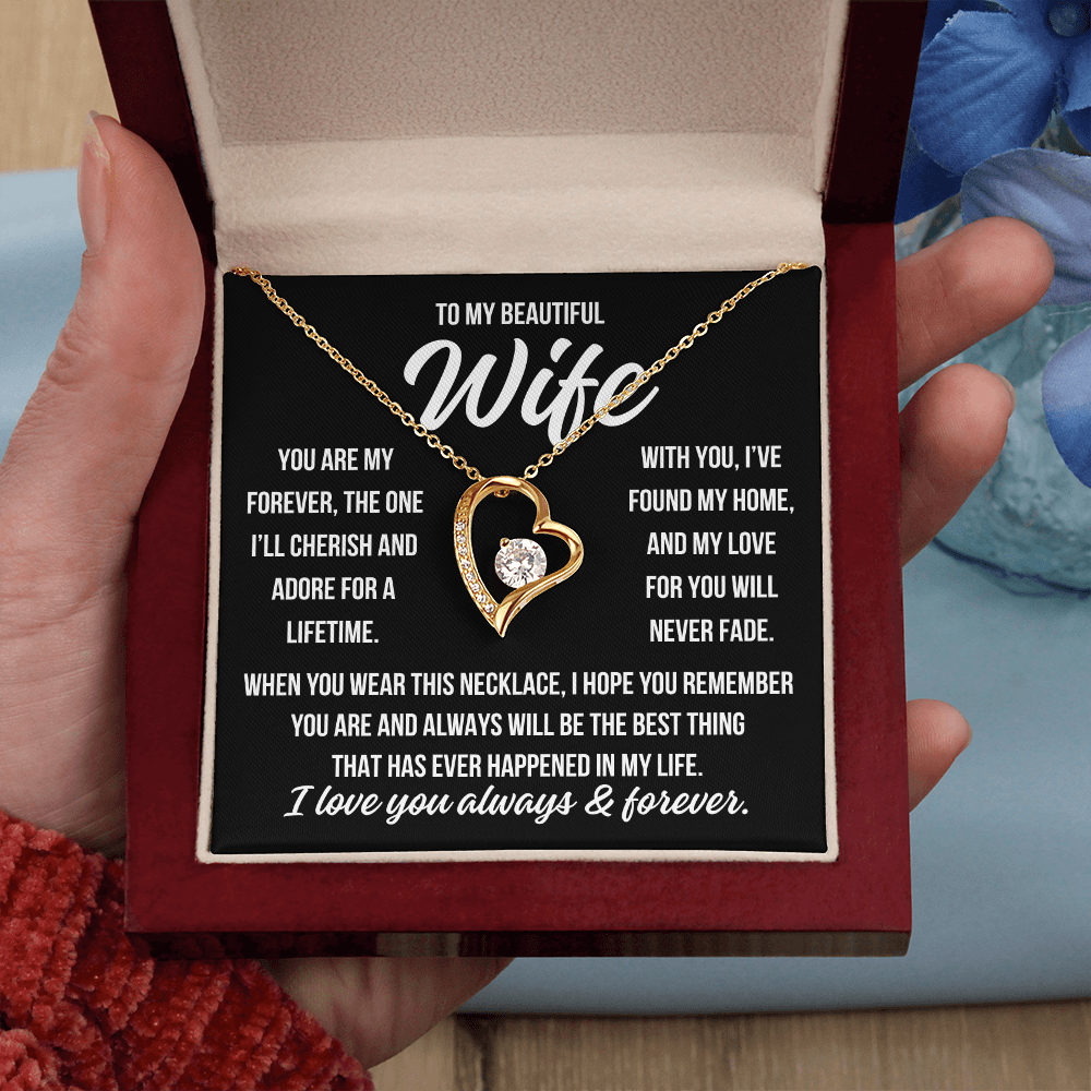 To My Wife "You are my..." Forever Love Necklace With Lighted Luxury Box