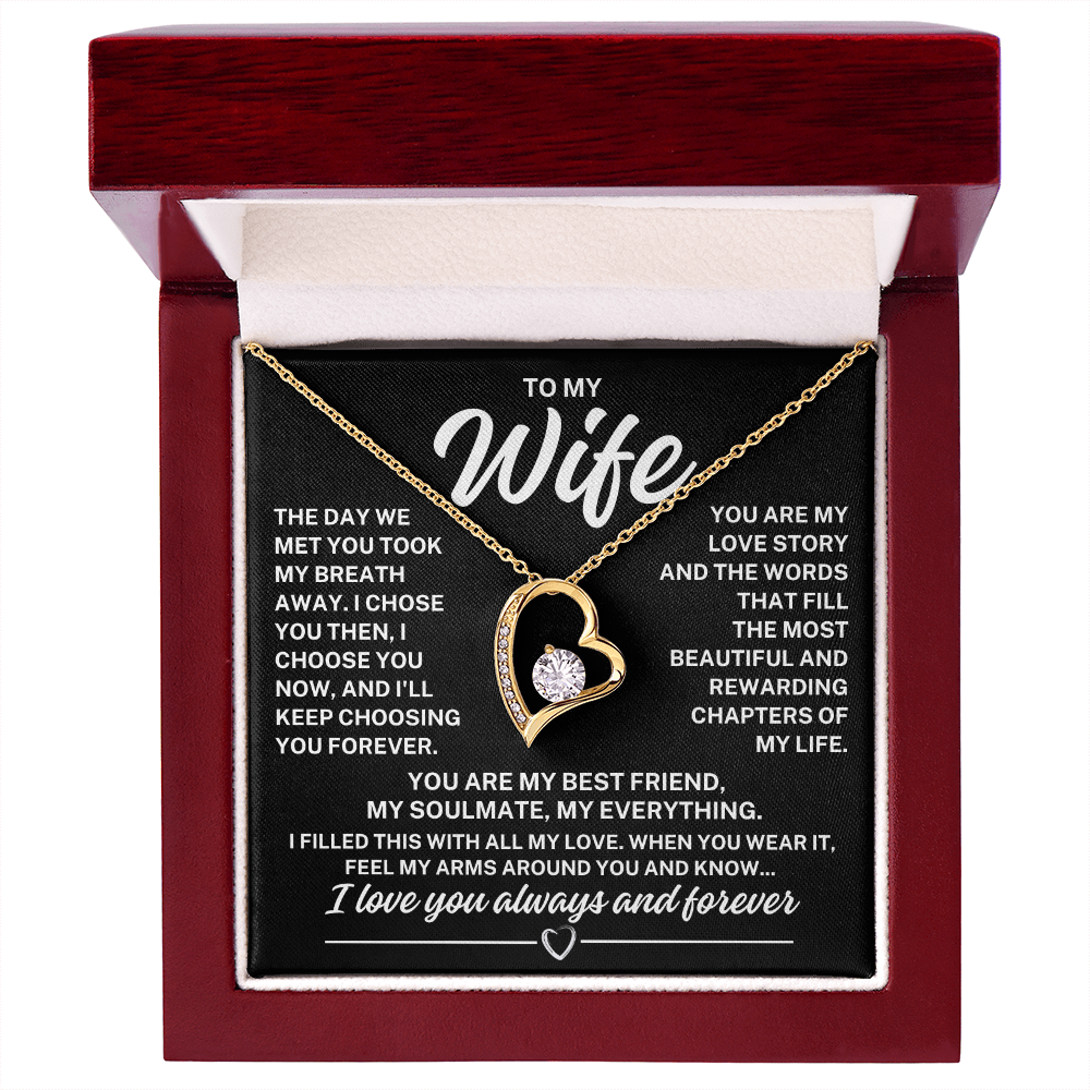 To My Wife "The day we met..." Forever Love Necklace With Lighted Luxury Box