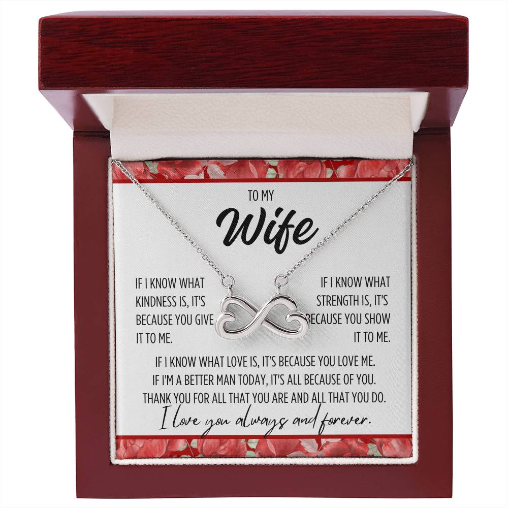 To My Wife "If I know..." Infinity Love Hearts Necklace