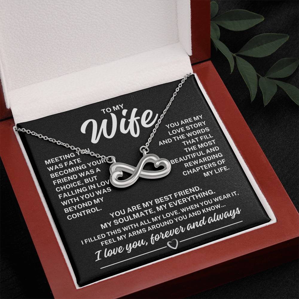 To My Wife "Meeting you..." Infinity Love Hearts Necklace, view 2