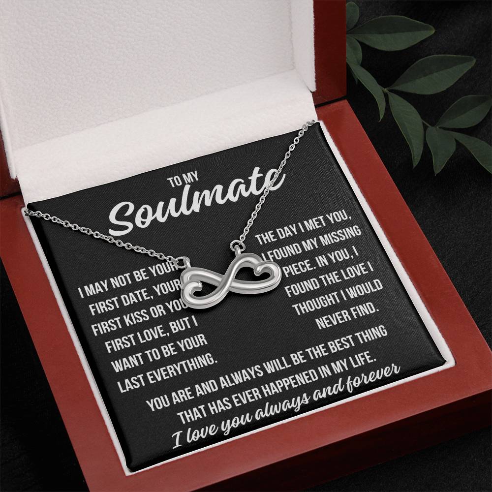 To My Soulmate "I may not be..." Infinity Love Hearts Necklace, view 2