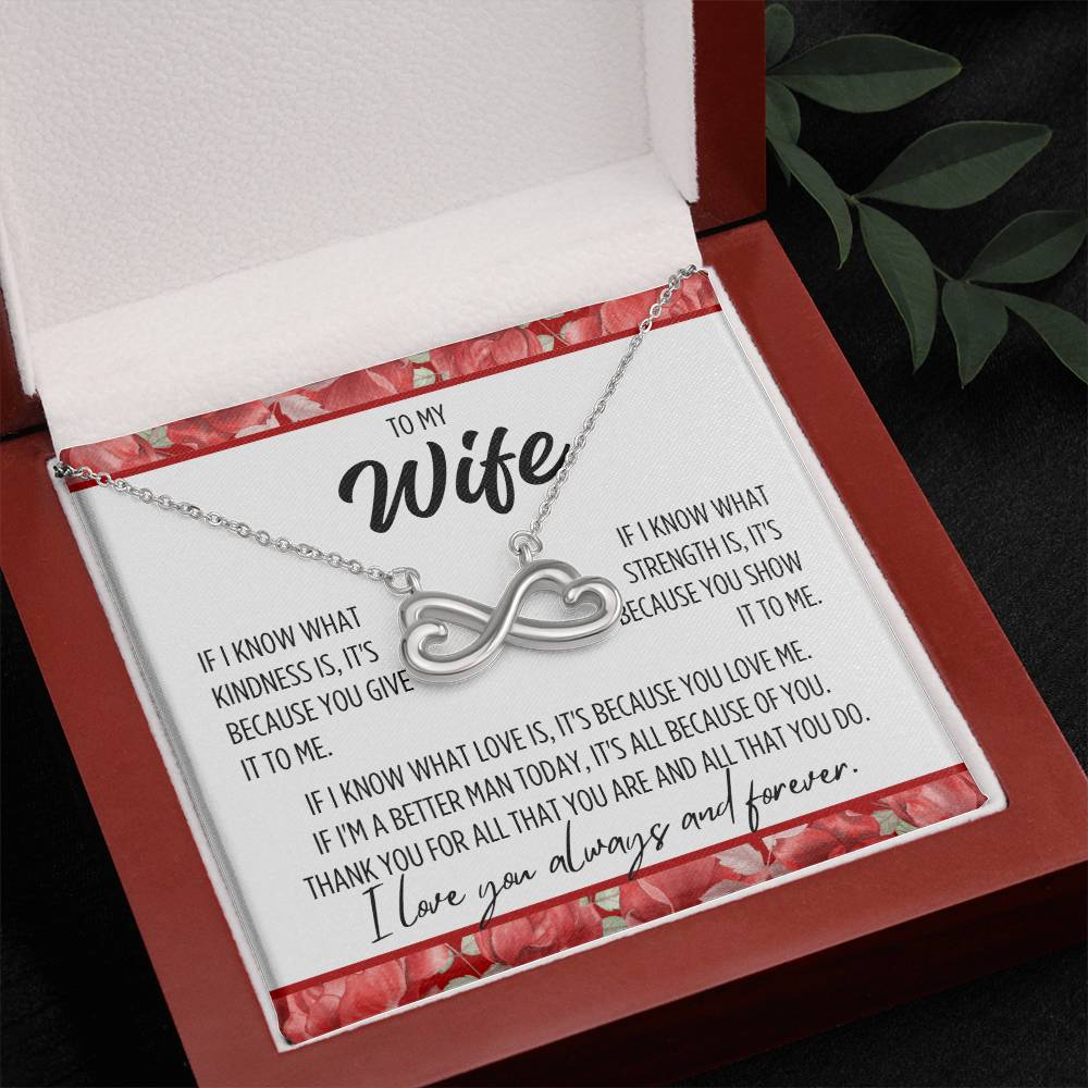 To My Wife "If I know..." Infinity Love Hearts Necklace, view 2