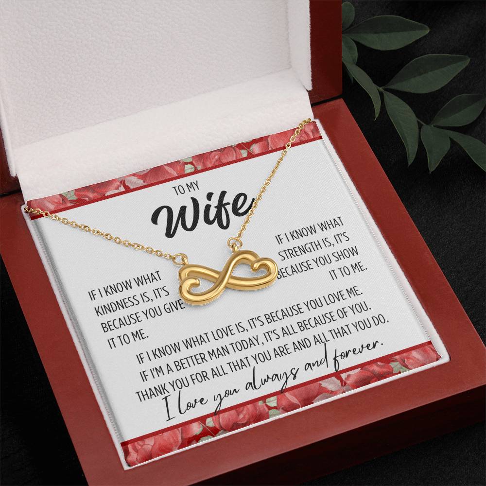 To My Wife "If I know..." Infinity Love Hearts Necklace, view 4