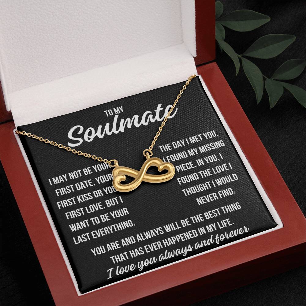 To My Soulmate "I may not be..." Infinity Love Hearts Necklace, view 4