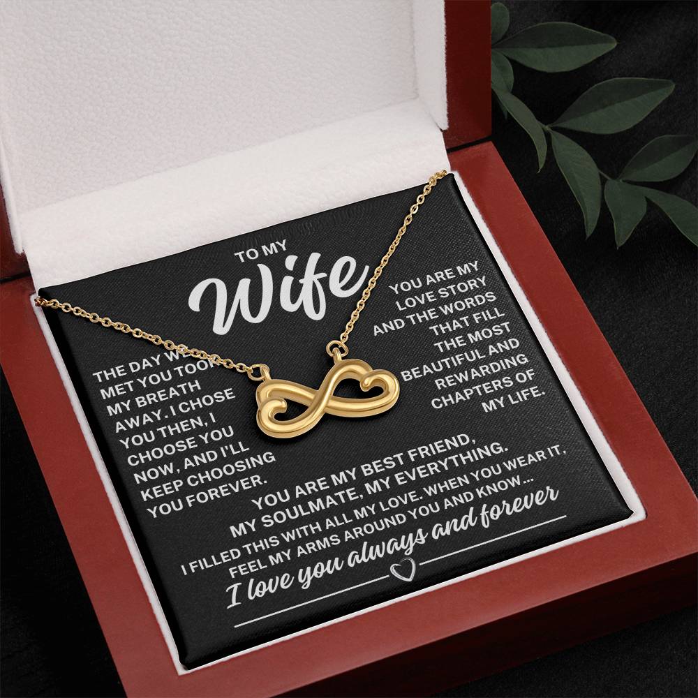 To My Wife "The day we met..." Infinity Love Hearts Necklace, view 4