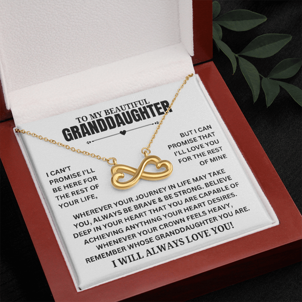 To My Beautiful Granddaughter "Wherever your journey..." Infinity Love Hearts Necklace, view 4
