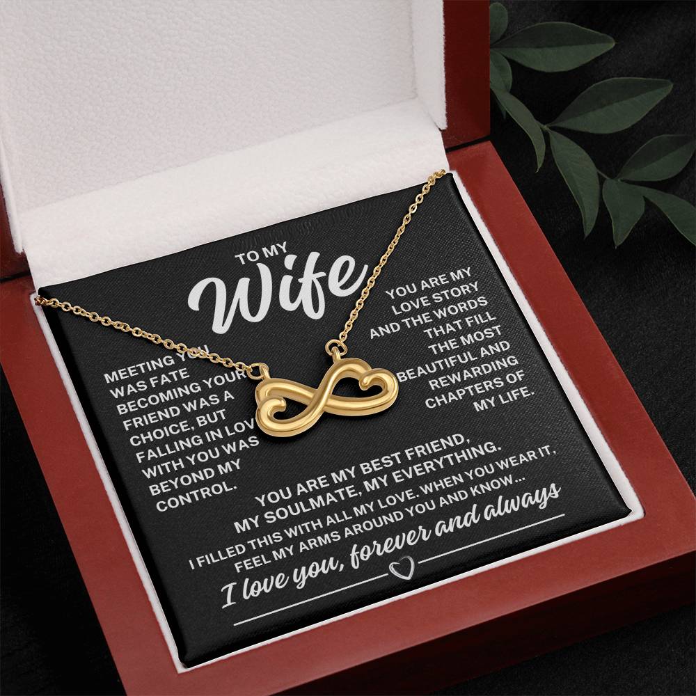 To My Wife "Meeting you..." Infinity Love Hearts Necklace, view 4