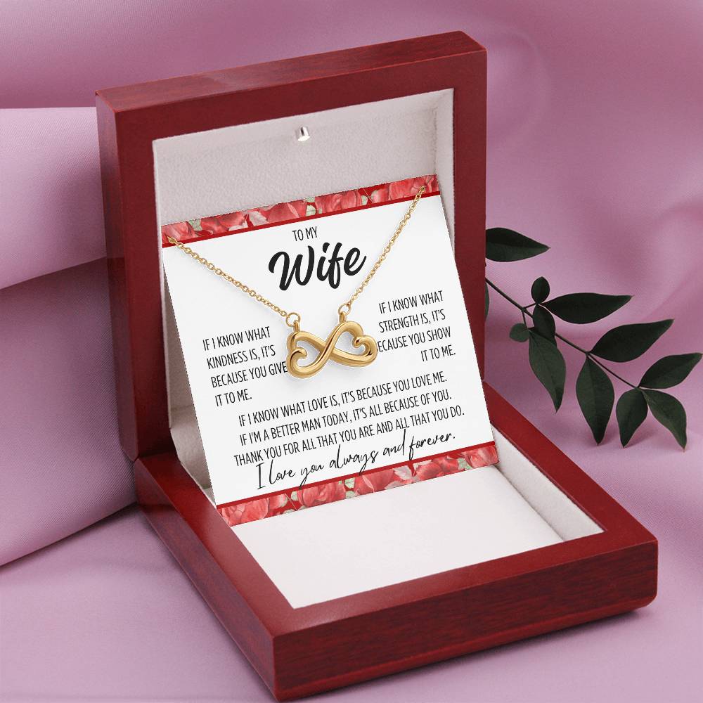 To My Wife "If I know..." Infinity Love Hearts Necklace, view 6