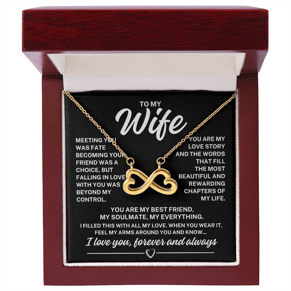 To My Wife "Meeting you..." Infinity Love Hearts Necklace, view 3