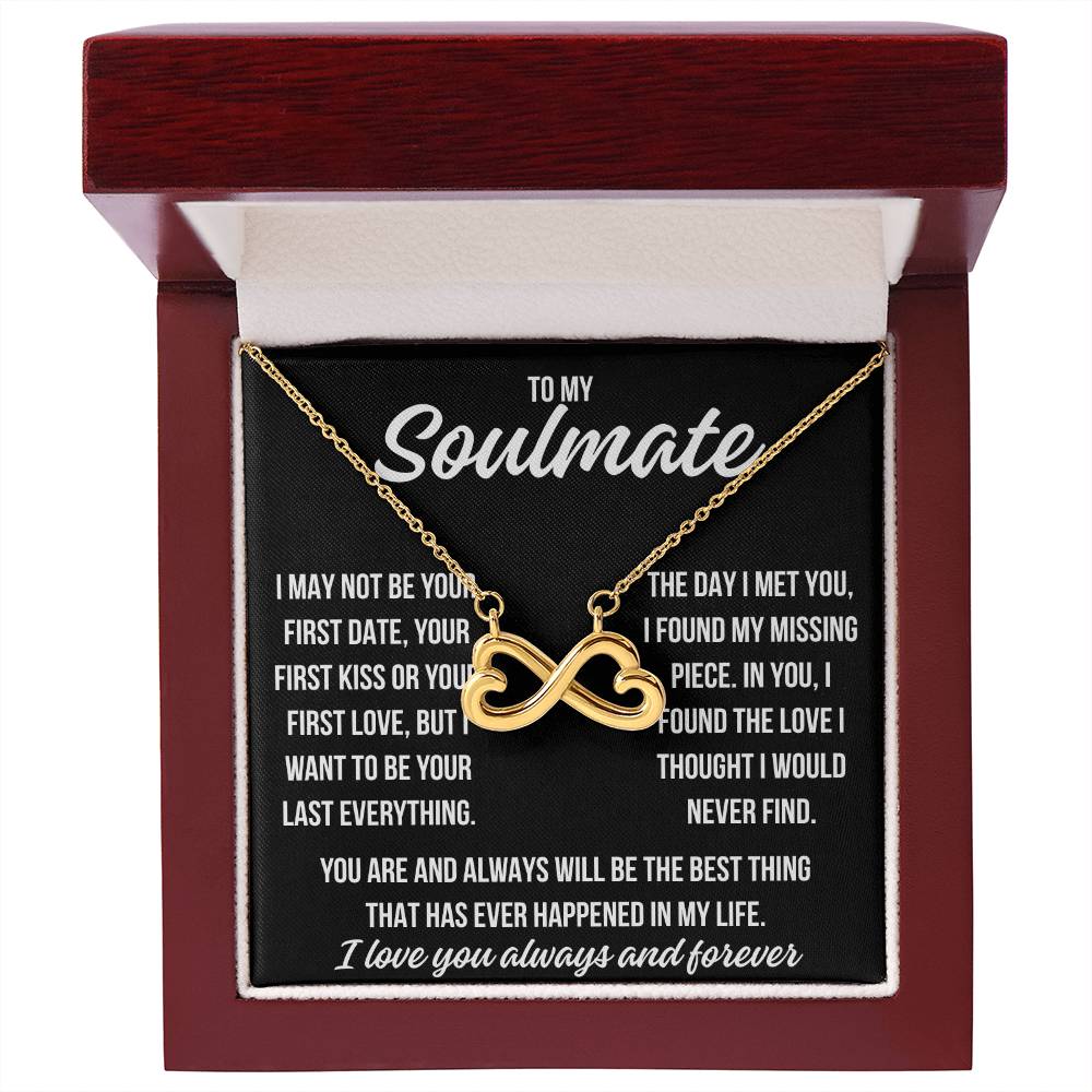 To My Soulmate "I may not be..." Infinity Love Hearts Necklace, view 3