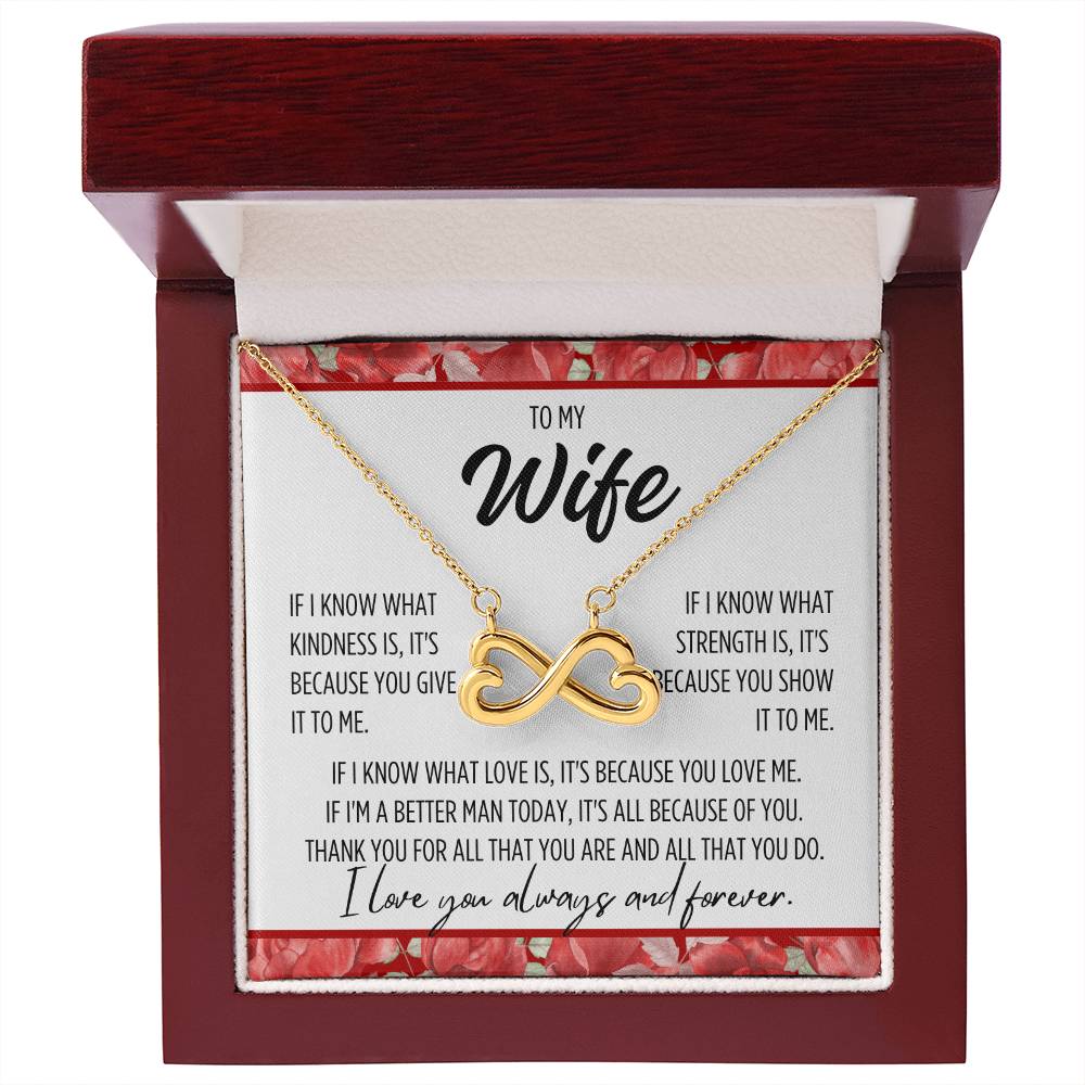 To My Wife "If I know..." Infinity Love Hearts Necklace, view 3